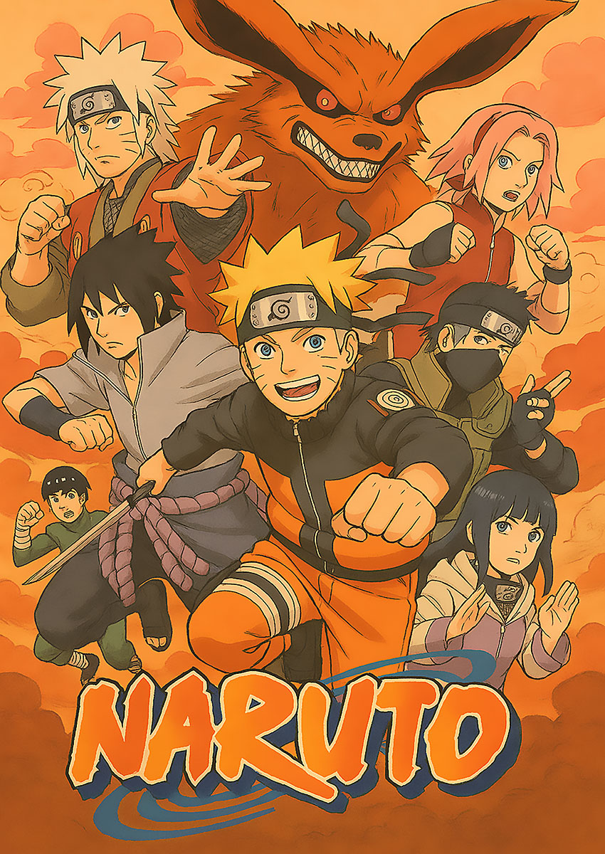 Naruto Style Manga Artwork Canvas Print & Poster Wall Art - AI PRINT LAB
